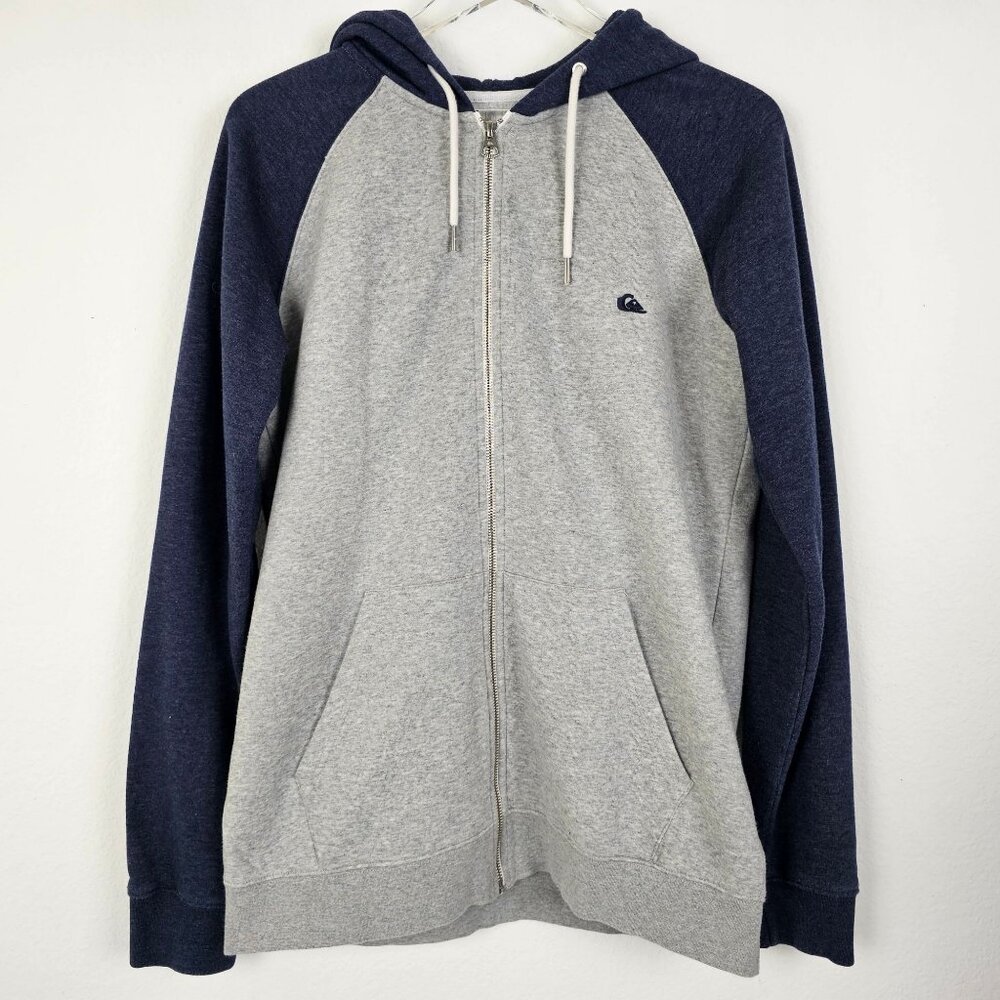 Quiksilver Jacket Sweater Hoodie Full Zip Pockets Long Sleeves Jersey